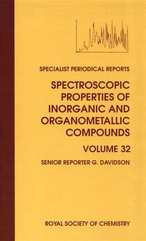 Spectroscopic Properties of Inorganic and Organometallic Compounds: Volume 32 de Royal Society of Chemistry