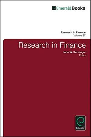 Research in Finance de John W. Kensinger