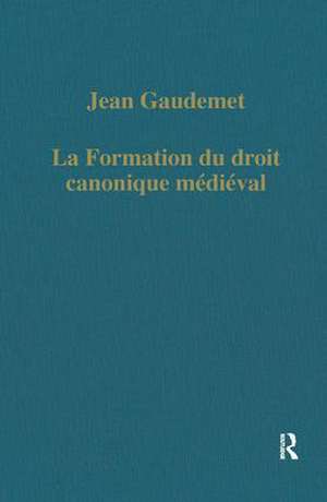 La formation du droit canonique médiéval de Jean Gaudemet