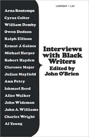 Interviews with Black Writers de John O`brien