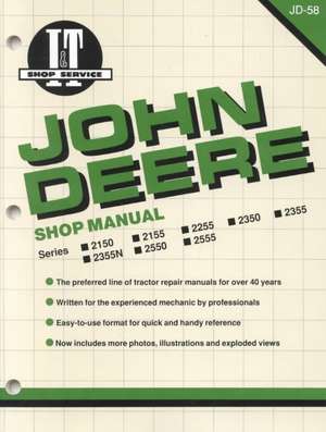 John Deere Model 2150–2555 Tractor Service Repair Manual de Haynes