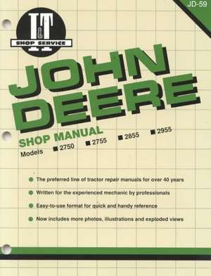 John Deere Model 2750–2955 Tractor Service Repair Manual de Haynes