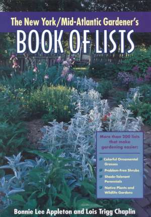 New York/Mid-Atlantic Gardener's Book of Lists de Bonnie Lee Appleton