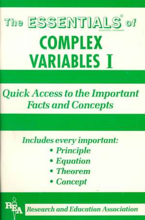 Complex Variables I de Research & Education Association