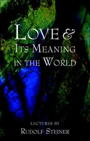 Love and Its Meaning in the World de Rudolf Steiner