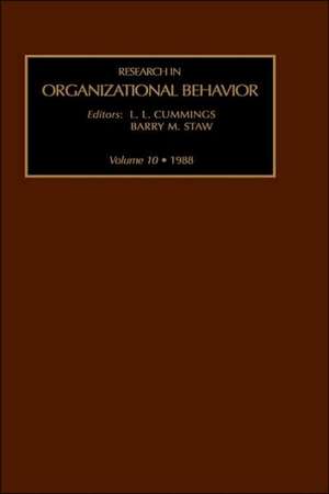 Research in Organizational Behavior de B. Staw