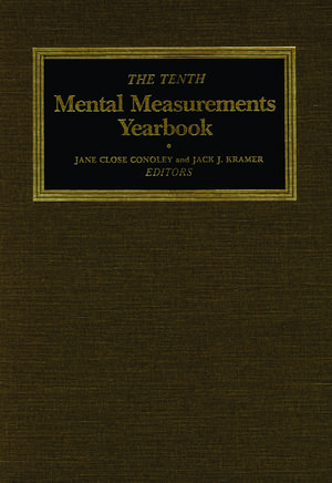 The Tenth Mental Measurements Yearbook de Buros Center