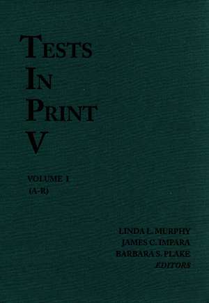 Tests in Print V de Buros Center