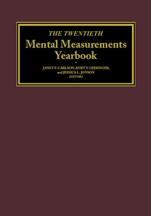 The Twentieth Mental Measurements Yearbook de Buros Center