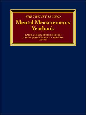 The Twenty-Second Mental Measurements Yearbook de Buros Center