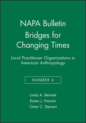 Bridges for Changing Times – Local Practitioner Organizations in American Anthropology de LA Bennett