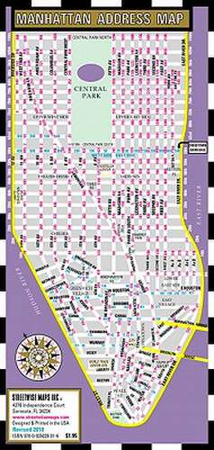 Streetwise Manhattan Address Map - Laminated Address Map of Manhattan, NY: Folding Pocket & Wallet Size Map for Travel de Streetwise Maps