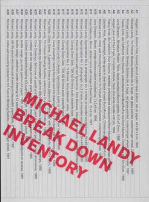 Michael Landy: Break Down Inventory