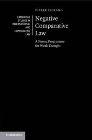 Negative Comparative Law de Pierre Legrand