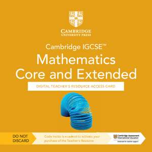 Cambridge IGCSE™ Mathematics Core and Extended Digital Teacher's Resource - Individual User Licence Access Card (5 Years' Access) de Dicky Susanto