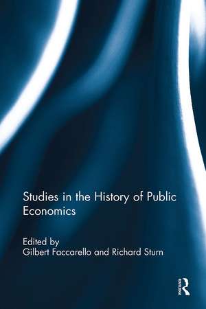 Studies in the History of Public Economics de Gilbert Faccarello