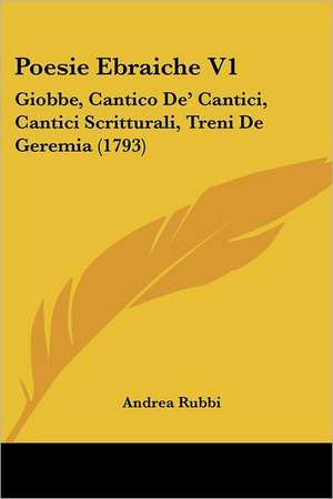 Poesie Ebraiche V1 de Andrea Rubbi