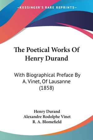 The Poetical Works Of Henry Durand de Henry Durand