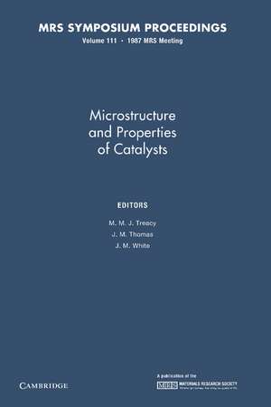 Microstructure and Properties of Catalysts: Volume 111 de M. M. J. Treacy