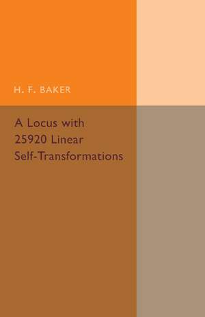 A Locus with 25920 Linear Self-Transformations de H. F. Baker