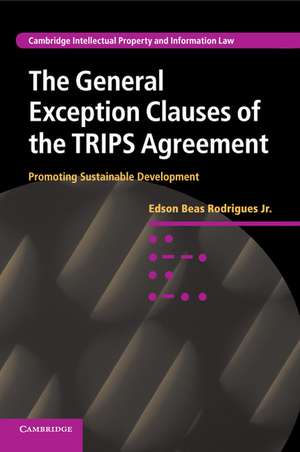 The General Exception Clauses of the TRIPS Agreement: Promoting Sustainable Development de Edson Beas Rodrigues, Jr