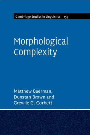 Morphological Complexity de Matthew Baerman