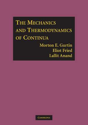 The Mechanics and Thermodynamics of Continua de Morton E. Gurtin