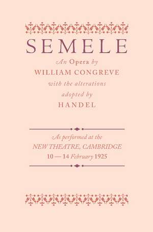 Semele: An Opera de William Congreve