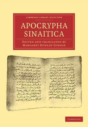 Apocrypha Sinaitica de Margaret Dunlop Gibson