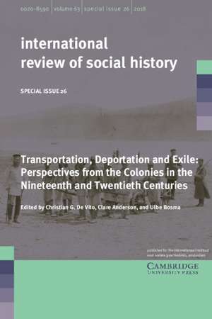 Transportation, Deportation and Exile: Perspectives from the Colonies in the Nineteenth and Twentieth Centuries de Christian G. De Vito