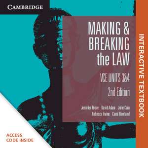 Cambridge Making and Breaking the Law VCE Units 3&4 Digital (Card) de Jennifer Poore