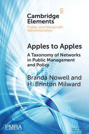 Apples to Apples: A Taxonomy of Networks in Public Management and Policy de Branda Nowell