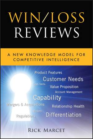 Win/Loss Reviews – A New Knowledge Model for Competitive Intelligence de RC Marcet