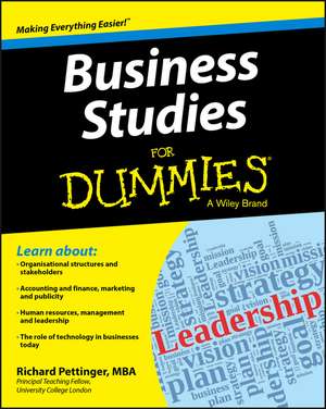 Business Studies For Dummies de RR Pettinger