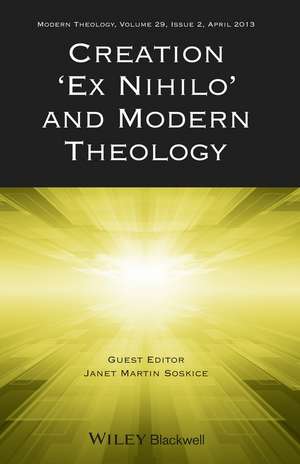 Creation "Ex Nihilo" and Modern Theology de J Soskice