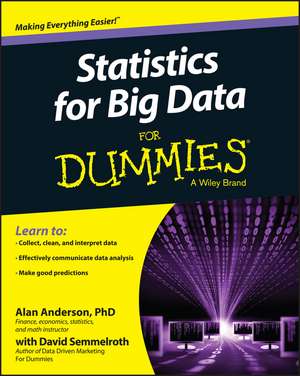 Statistics For Big Data For Dummies de A. Anderson