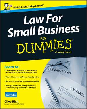 Law for Small Business For Dummies UK Edition de C Rich