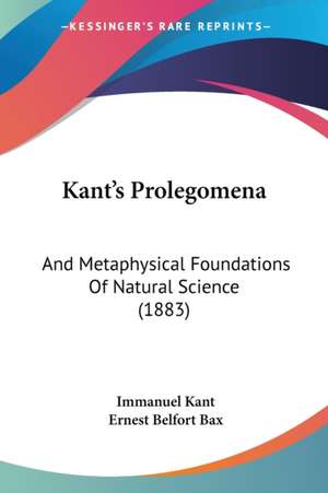 Kant's Prolegomena de Immanuel Kant