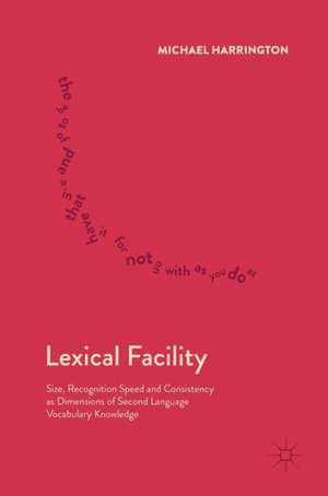 Lexical Facility: Size, Recognition Speed and Consistency as Dimensions of Second Language Vocabulary Knowledge de Michael Harrington