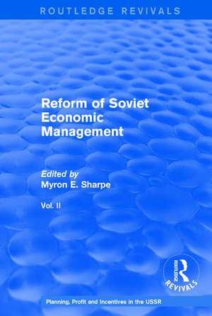 Reform of Soviet Economic Management de Myron Sharpe