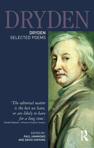 Dryden:Selected Poems de Paul Hammond