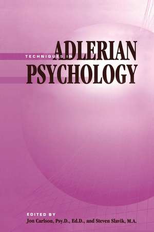 Techniques In Adlerian Psychology de Jon Carlson