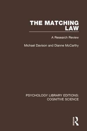 The Matching Law: A Research Review de Michael Davison