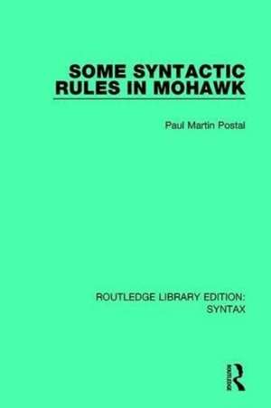 Some Syntactic Rules in Mohawk de Paul Martin Postal