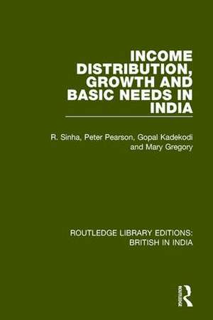 Income Distribution, Growth and Basic Needs in India de R. Sinha