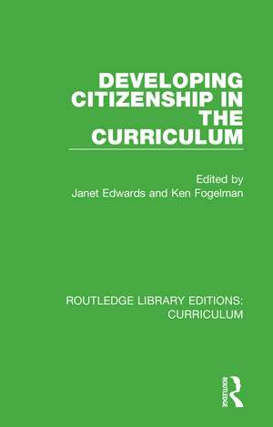 Developing Citizenship in the Curriculum de Janet Edwards