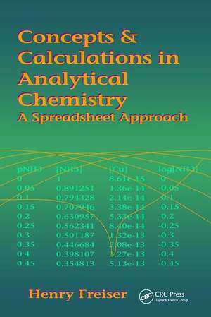 Concepts & Calculations in Analytical Chemistry, Featuring the Use of Excel: A Spreadsheet Approach de Henry Freiser