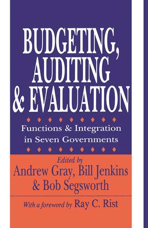 Budgeting, Auditing, and Evaluation: Functions and Integration in Seven Governments de Andrew Gray