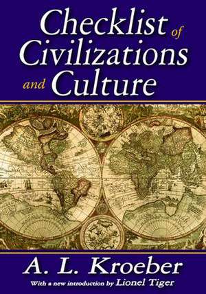 Checklist of Civilizations and Culture de A. Kroeber