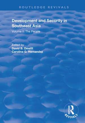 Development and Security in Southeast Asia: Volume I: The Environment de Carolina G. Hernandez